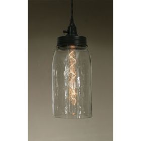 Big Mason Jar Pendant Lamp - Clear Glass