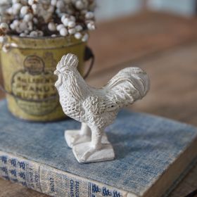 Cast Iron Rooster - Antique White - Min of 2