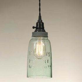 Half Gallon Open Bottom Mason Jar Pendant Lamp - Barn Roof