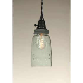 Quart Open Bottom Mason Jar Pendant Lamp - Barn Roof