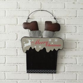 Santa In The Chimney Hanging Sign