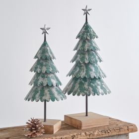 Set of Two Evergreen Trees