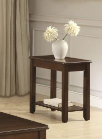 Contemporary Chairside Table with Shelf Dark Cherry Finish Wooden Furniture 1pc Side Table