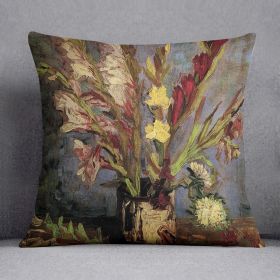 Vase with Gladioli 4 by Van Gogh Cushion (Insert: Without Insert, size: 14" X 14")