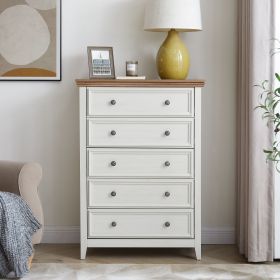 Modern 6 Drawers Dresser 6 Drawers Cabinet,Chest of Drawers Closet Organizers and Storage Clothes Storage Drawers Cabinet for Living Room (Color: Beige, Drawer: 5)