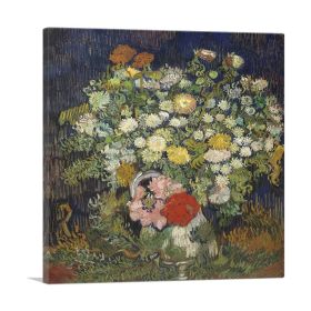 Bouquet of Flowers in a Vase 1890 (Type: Standard Framed Canvas Print, size: 12" x 12" / 30cm x 30cm (approx))