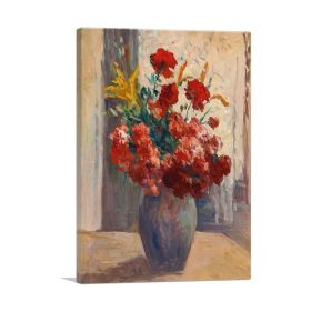 Bouquet Of Flowers In a Vase (Type: Standard Framed Canvas Print, size: 16" x 12" / 42cm x 30cm (approx))