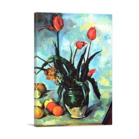 Tulips in a Vase 1892 (Type: Standard Framed Canvas Print, size: 32" x 24" / 80cm x 60cm (approx))