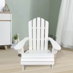 Outdoor or indoor Wood children Adirondack chair (Color: White)