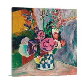 Still Life of Peonies in a Vase 1907 (Type: Standard Framed Canvas Print, size: 16" x 16" / 42cm x 42cm (approx))