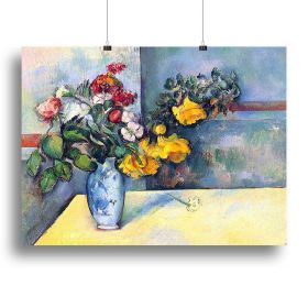Still lifes flowers in a vase by Cezanne Canvas Print or Poster (Type: Poster Print, size: 28" x 20" / 70cm x 50cm (approx))
