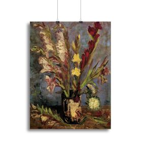 Vase with Gladioli 4 by Van Gogh Canvas Print or Poster (Type: Standard Framed Canvas Print, size: 24" x 16" / 60cm x 40cm (approx))